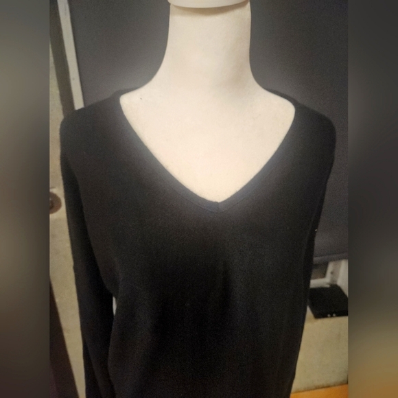 NEW Project Social T Light Weight Ling Sleeve Black V Neck Shirt Small - Picture 2 of 4